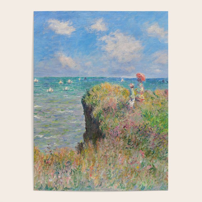 Claude Monet " Cliff Walk at Pourville" Poster Gallery Image 1