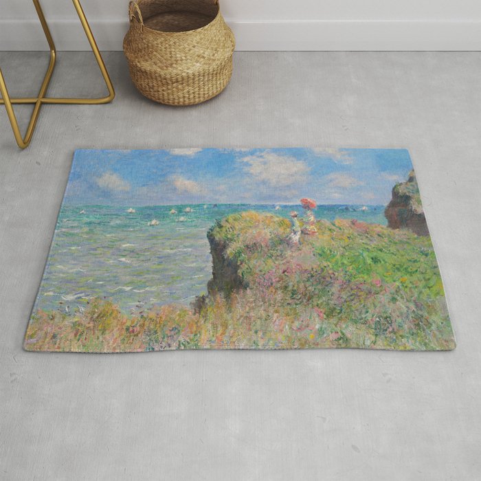Claude Monet " Cliff Walk at Pourville" Rug Gallery Image 1