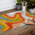 swirly arc 2 Outdoor Rug Gallery Image 2