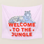 welcome to the jungle - retro tiger Wall Tapestry Gallery Image 4