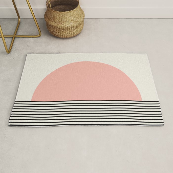 Sunrise Sunset II - Pink Black Rug Gallery Image 1