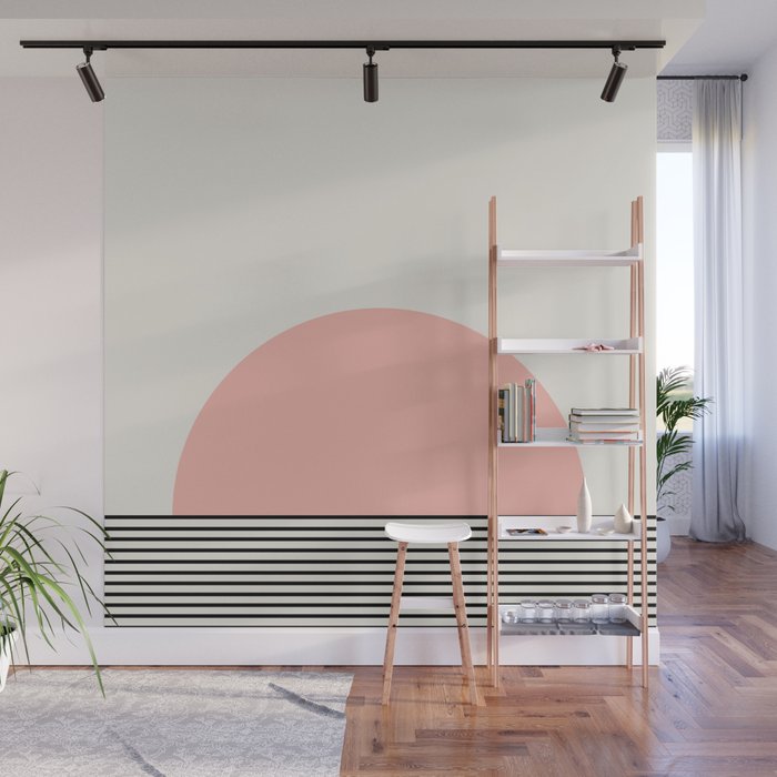 Sunrise Sunset II - Pink Black Wall Mural Gallery Image 1