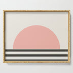 Sunrise Sunset II - Pink Black Serving Tray Gallery Image 1