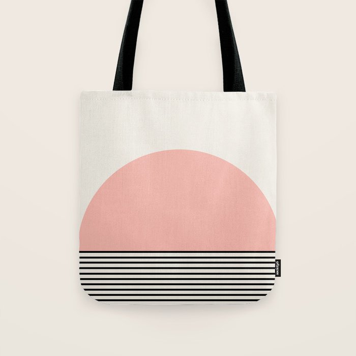 Sunrise Sunset II - Pink Black Tote Bag Gallery Image 1