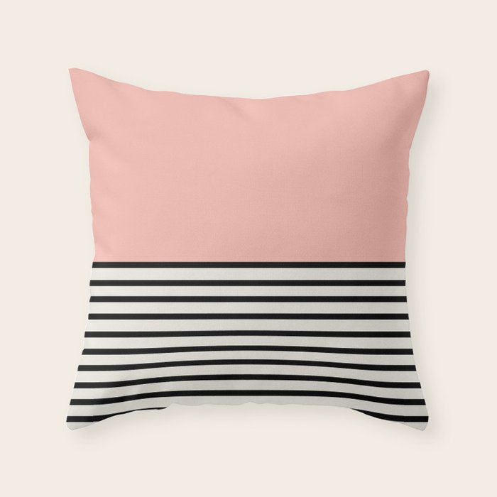 Sunrise Sunset II - Pink Black Throw Pillow Gallery Image 1
