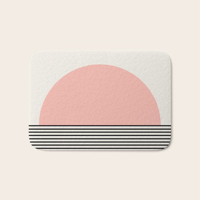 Sunrise Sunset II - Pink Black Bath Mat Gallery Image 1