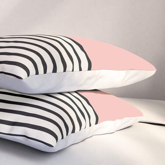 Sunrise Sunset II - Pink Black Pillow Sham Gallery Image 3