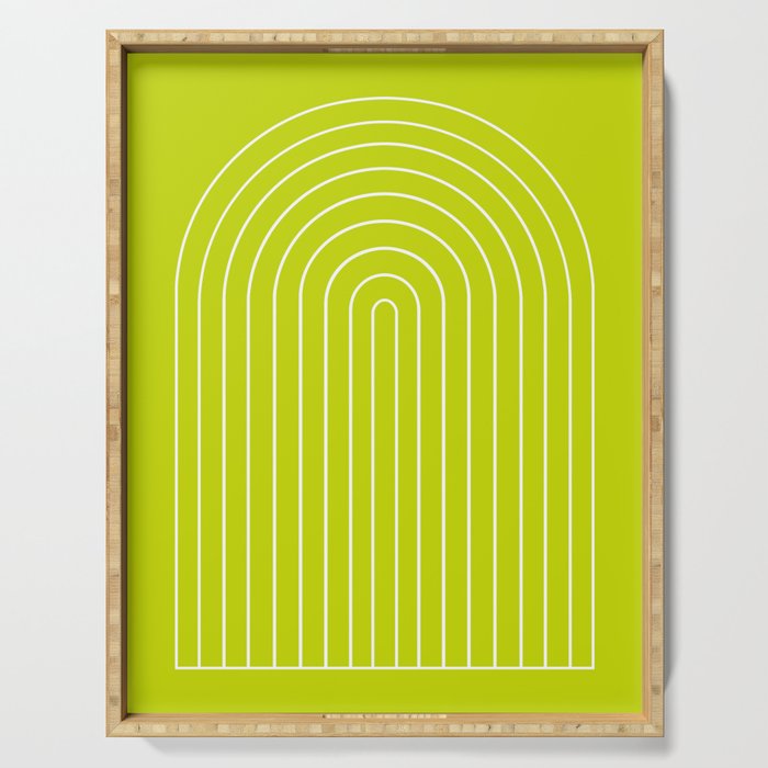 Minimal Arch XXIII Lime Green Modern Geometric Lines Serving Tray Gallery Image 1