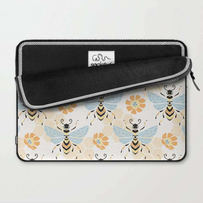 Honey Bee Abstract Pattern Laptop Sleeve Gallery Image 2