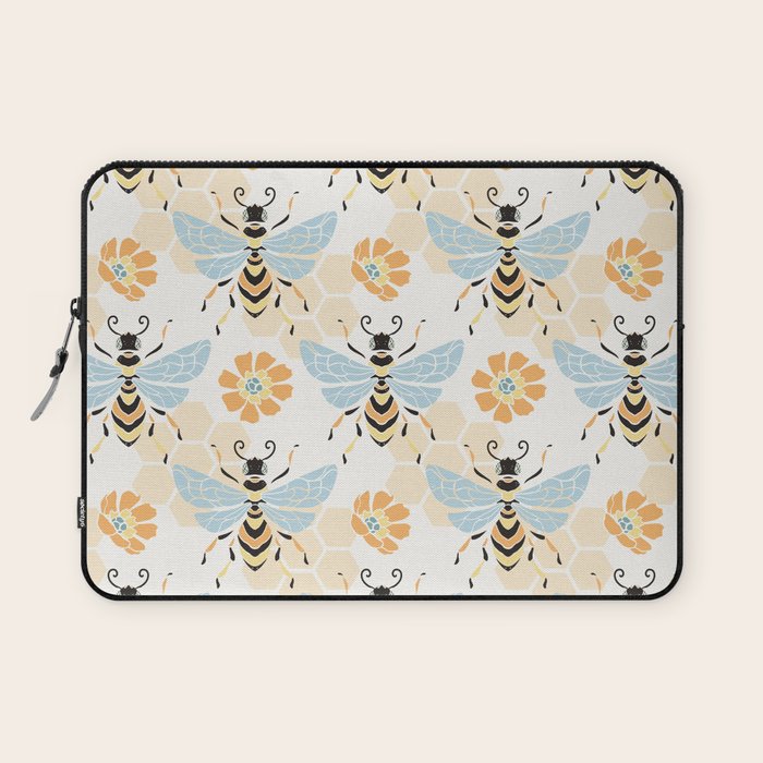 Honey Bee Abstract Pattern Laptop Sleeve Gallery Image 1