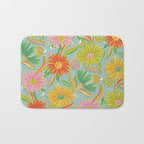 Drippy Daisy Dreamscape - Electric on Blue Bath Mat Gallery Image 1