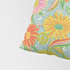 Drippy Daisy Dreamscape - Electric on Blue Pillow Sham Gallery Image 4