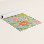 Drippy Daisy Dreamscape - Electric on Blue Yoga Mat Gallery Image 2