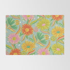 Drippy Daisy Dreamscape - Electric on Blue Rug Gallery Image 2