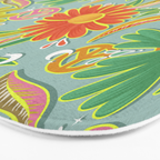 Drippy Daisy Dreamscape - Electric on Blue Bath Mat Gallery Image 3