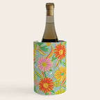 Drippy Daisy Dreamscape - Electric on Blue Wine Chiller Gallery Image 2