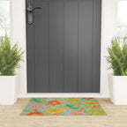 Drippy Daisy Dreamscape - Electric on Blue Welcome Mat Gallery Image 3