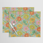 Drippy Daisy Dreamscape - Electric on Blue Placemat Gallery Image 1