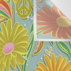 Drippy Daisy Dreamscape - Electric on Blue Wall Tapestry Gallery Image 3