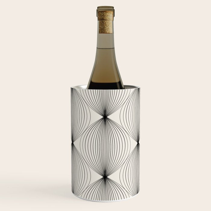 Geometric Orb Pattern - Black and White Wine Chiller Gallery Image 1