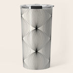 Geometric Orb Pattern - Black and White Travel Mug Gallery Image 1