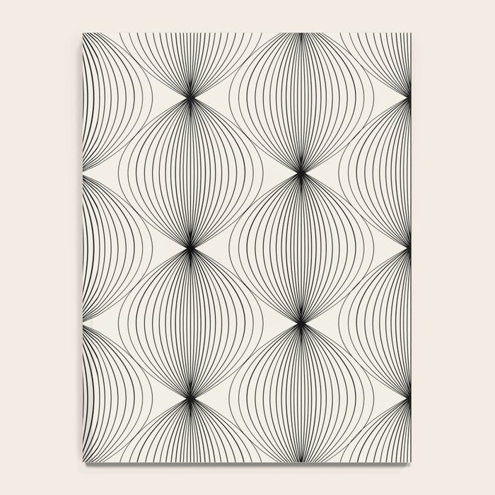 Geometric Orb Pattern - Black and White Notebook Gallery Image 4