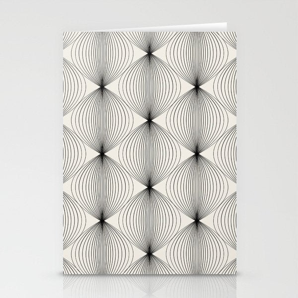 Geometric Orb Pattern - Black and White Stationery Card Gallery Image 2