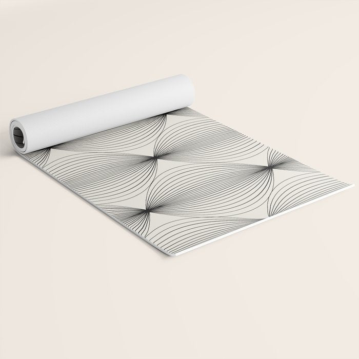 Geometric Orb Pattern - Black and White Yoga Mat Gallery Image 2