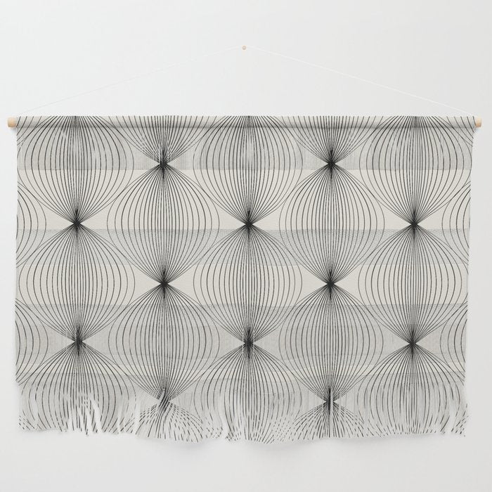 Geometric Orb Pattern - Black and White Wall Hanging Gallery Image 1