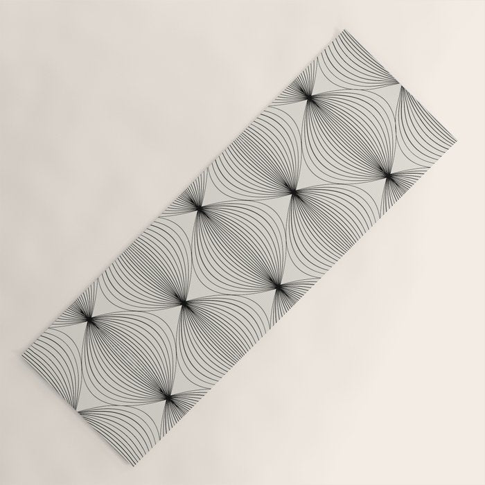Geometric Orb Pattern - Black and White Yoga Mat Gallery Image 1