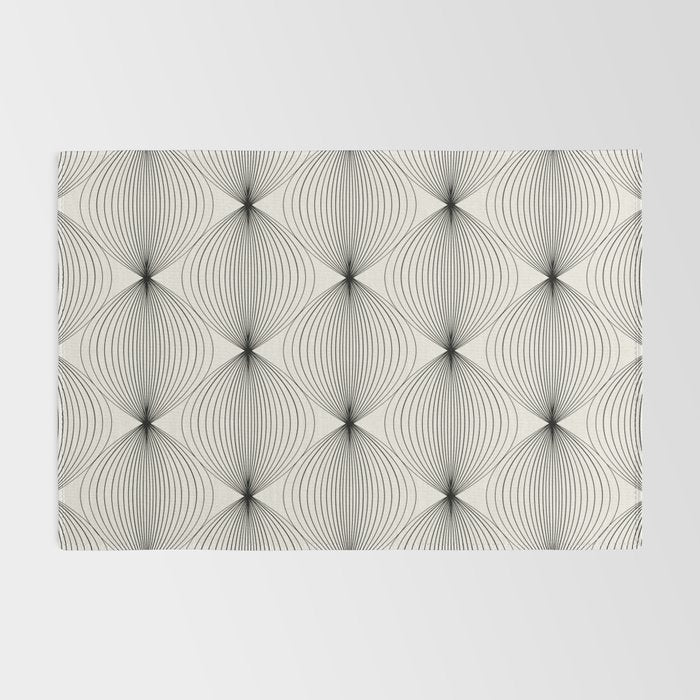 Geometric Orb Pattern - Black and White Rug Gallery Image 2