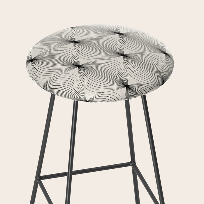 Geometric Orb Pattern - Black and White Stool Gallery Image 2