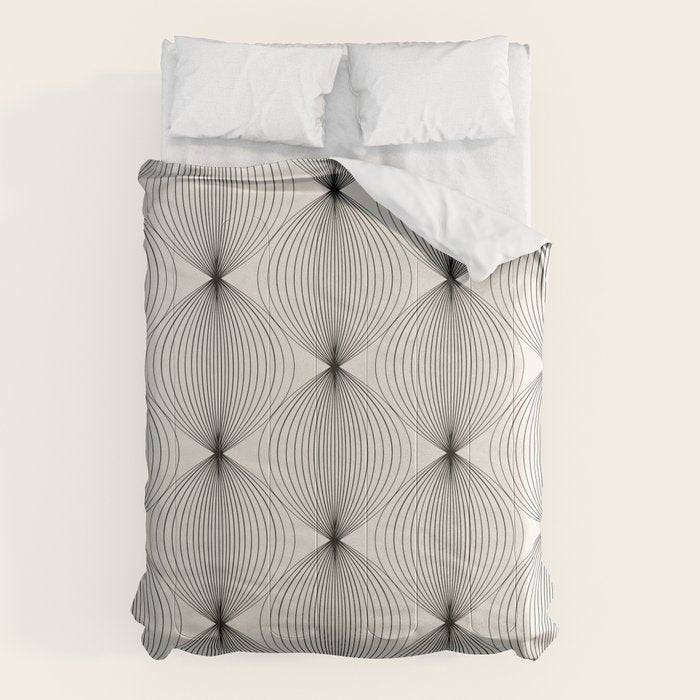 Geometric Orb Pattern - Black and White Comforter Gallery Image 6