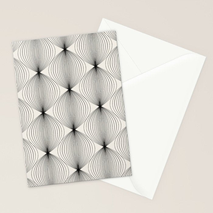 Geometric Orb Pattern - Black and White Stationery Card Gallery Image 2