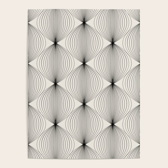 Geometric Orb Pattern - Black and White Poster Gallery Image 4
