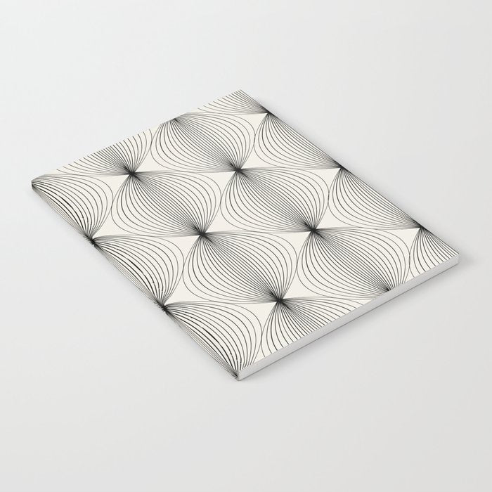 Geometric Orb Pattern - Black and White Notebook Gallery Image 2