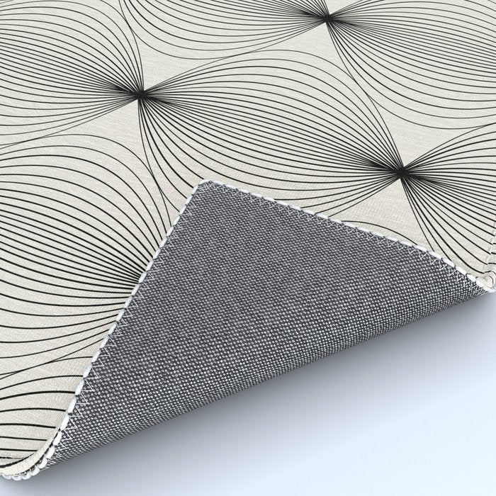 Geometric Orb Pattern - Black and White Rug Gallery Image 4