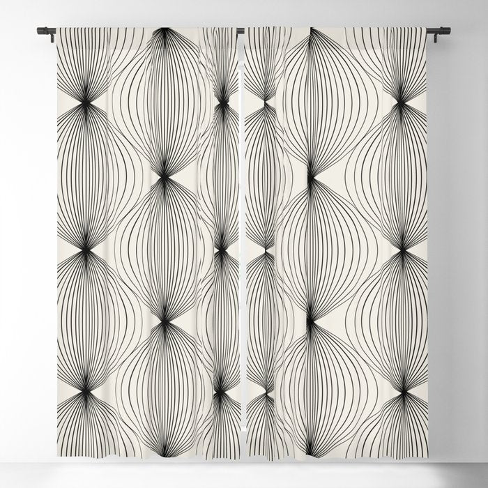 Geometric Orb Pattern - Black and White Window Curtain Gallery Image 5