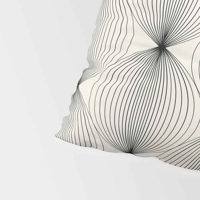 Geometric Orb Pattern - Black and White Pillow Sham Gallery Image 4