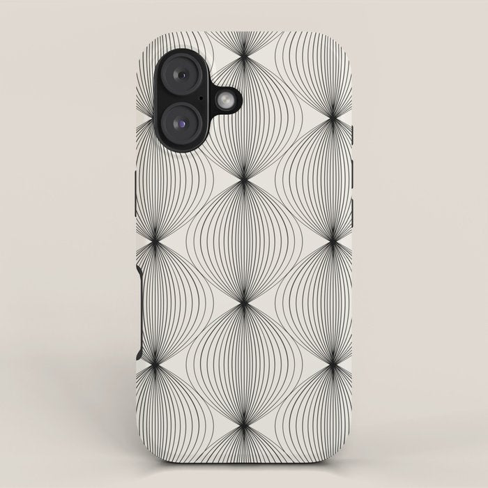 Geometric Orb Pattern - Black and White iPhone Case Gallery Image 1