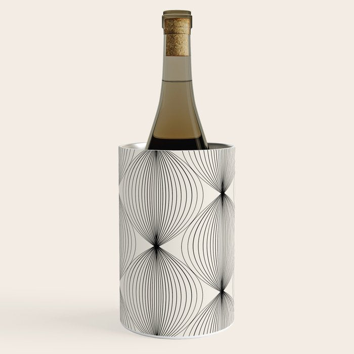Geometric Orb Pattern - Black and White Wine Chiller Gallery Image 3