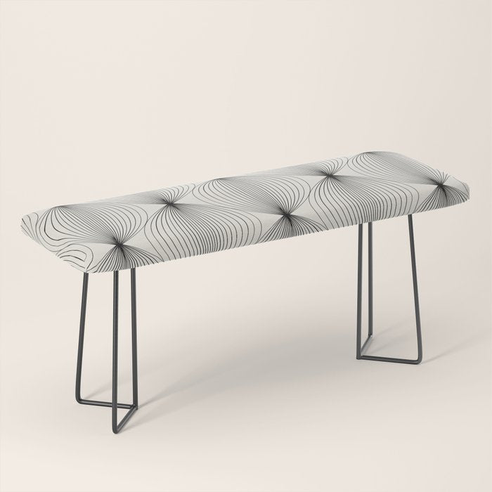 Geometric Orb Pattern - Black and White Bench Gallery Image 1