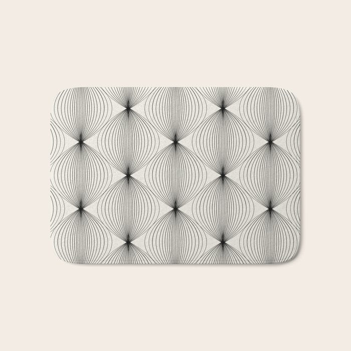 Geometric Orb Pattern - Black and White Bath Mat Gallery Image 1