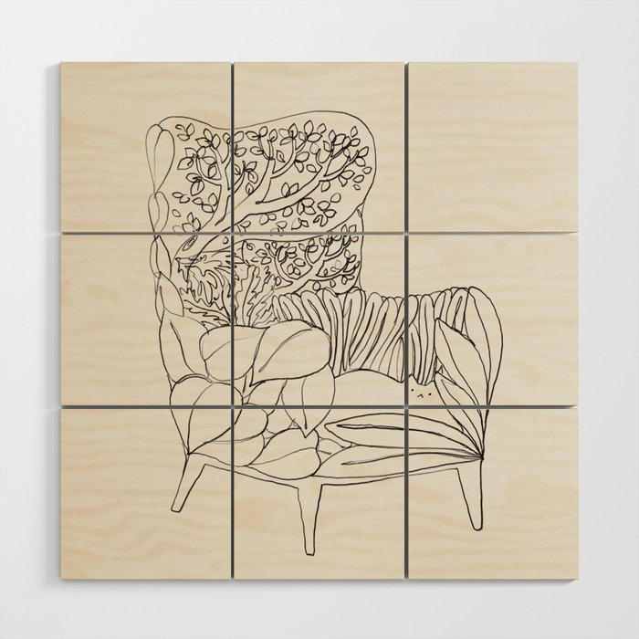 Cat and Plant 19 Wood Wall Art Gallery Image 1