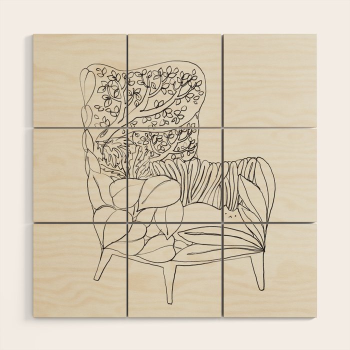 Cat and Plant 19 Wood Wall Art Gallery Image 1