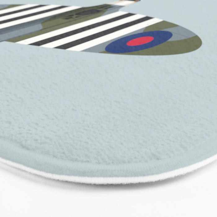 Spitfire WWII Fighter Aircraft - Grey Bath Mat Gallery Image 3