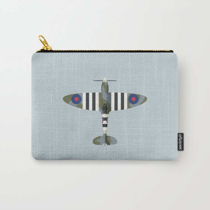 Spitfire WWII Fighter Aircraft - Grey Carry All Pouch Gallery Image 1