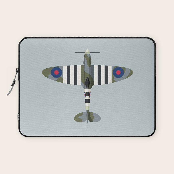 Spitfire WWII Fighter Aircraft - Grey Laptop Sleeve Gallery Image 1
