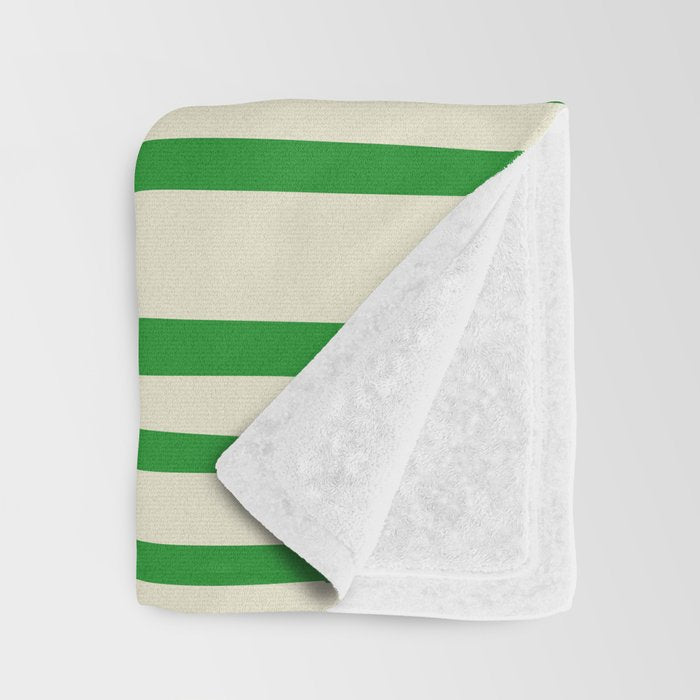 Midcentury Modern Confaab Abstract Pattern Green Cream Throw Blanket Gallery Image 3