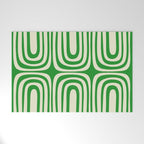 Midcentury Modern Confaab Abstract Pattern Green Cream Welcome Mat Gallery Image 1